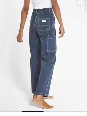 Thrills Carpenter Drill Pant Women’s Navy Workwear Cargo with Contrast Stitching